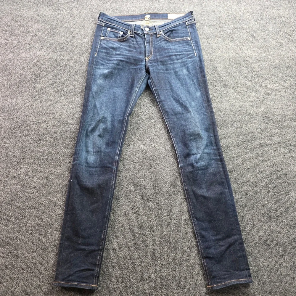 Rag & Bone Skinny Jeans Kensington Dark Wash Denim USA Made Size‎ 27 Blue Womens